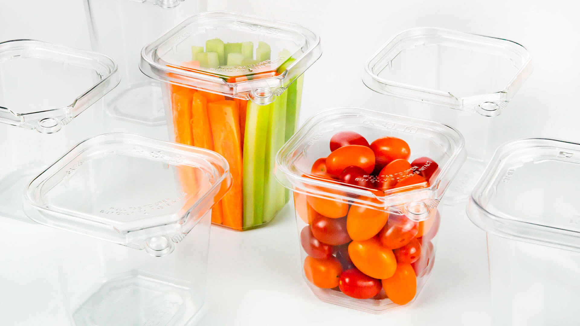 Choice 24 oz. Clear RPET Hinged Deli Container - 50/Pack