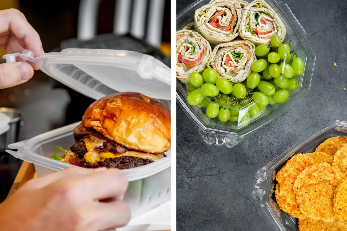 PP and PET tamper evident containers for hot and cold food delivery